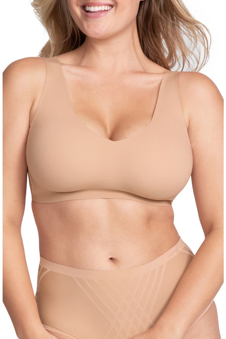 V-Neck Bra, Main, color, SAND