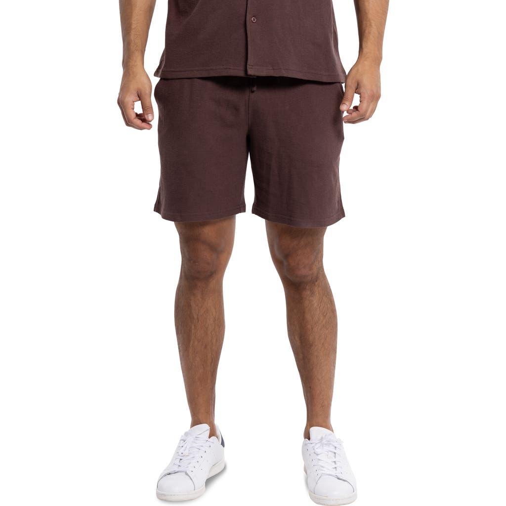 Spring + Mercer Relaxed Drawstring Shorts In Dusty Chocolate