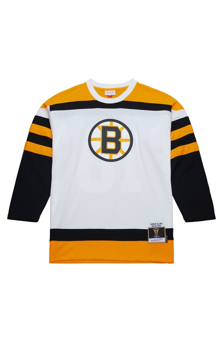Mitchell & Ness Men's Mitchell & Ness Willie O'Ree White Boston Bruins 1958 Blue Line Player Jersey, Alternate, color, 