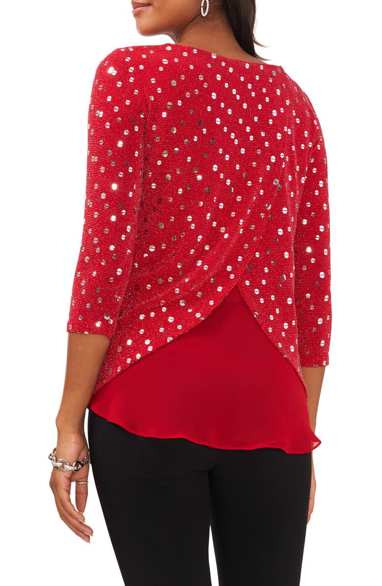 Chaus Metallic Envelope Back Top, Alternate, color, 