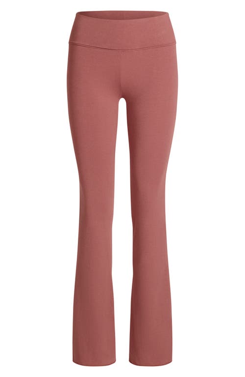 Skims Stretch Cotton Jersey Foldover Pants In Pink