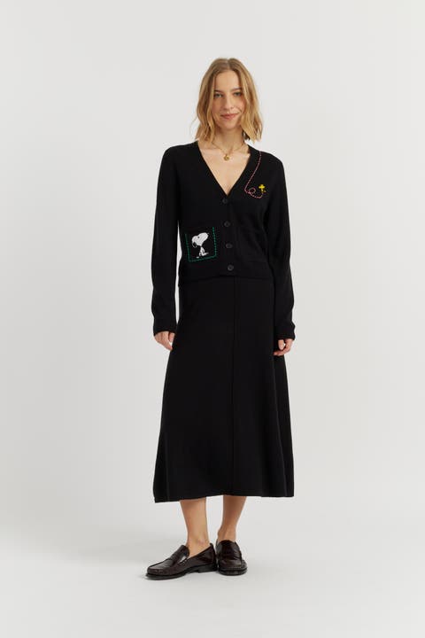 Wool-Cashmere Snoopy Pocket Cardigan