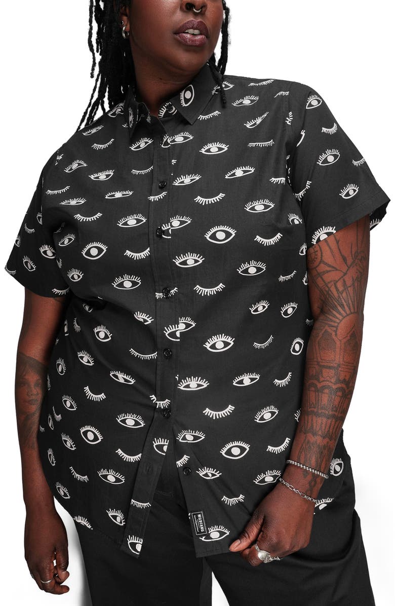 WILDFANG The Essential Button Up, Alternate, color, Wink Black