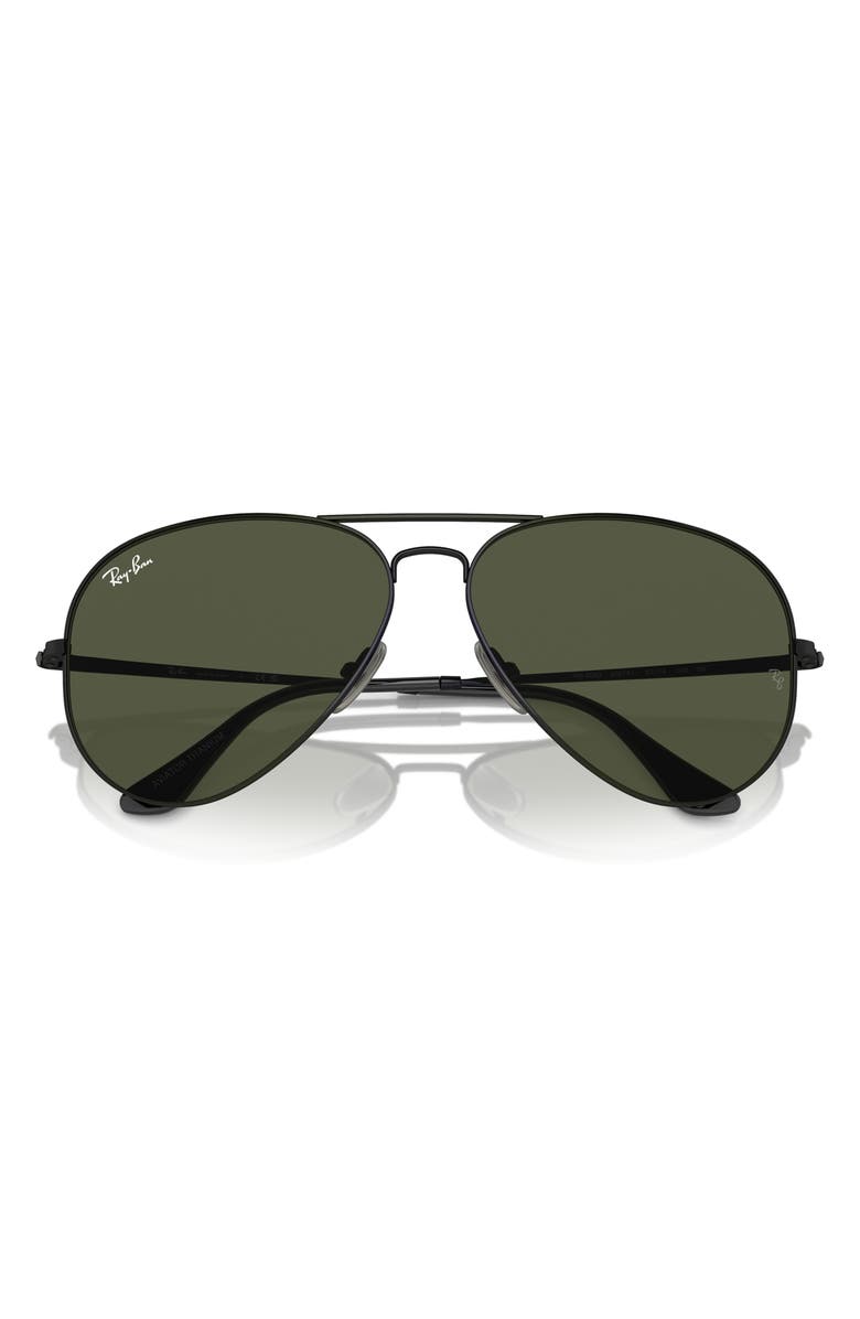 Ray-Ban 58mm Pilot Aviator Sunglasses, Main, color, Black