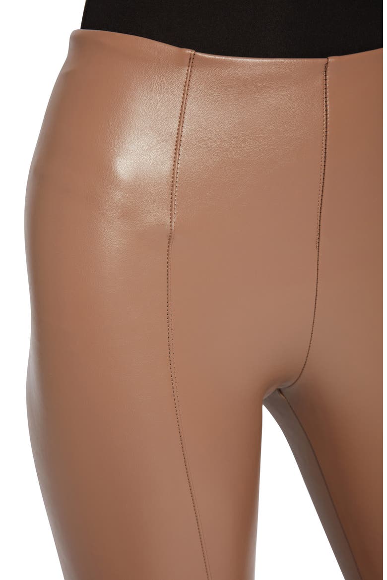 Lyssé High Waist Faux Leather Leggings, Alternate, color, TOFFEE