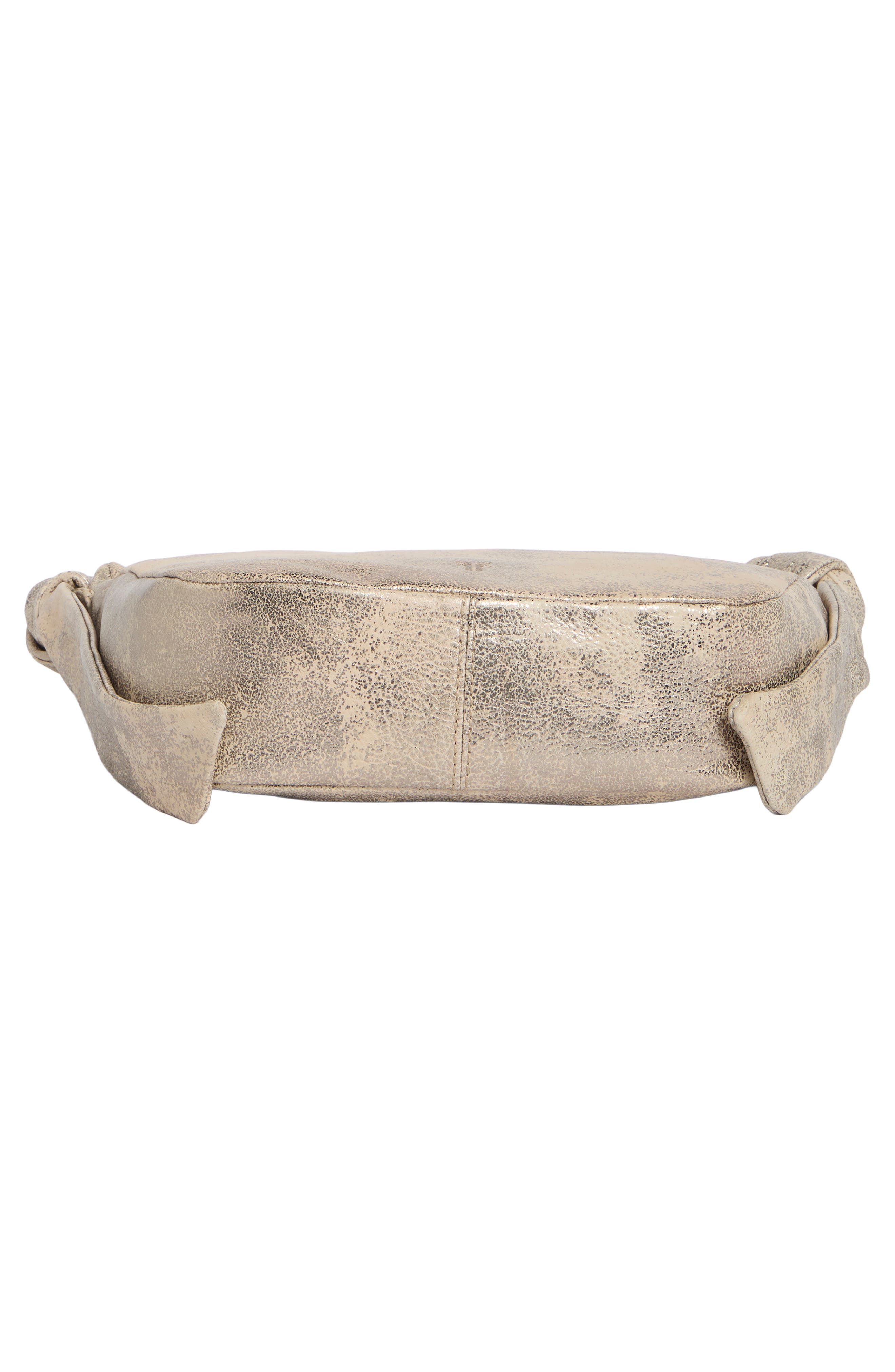 Nora Knotted Metallic Leather Crossbody Bag, Alternate, color, CREAM METALLIC