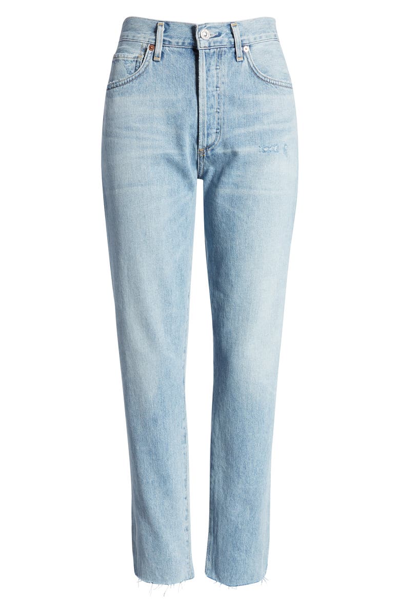 Citizens of Humanity Liya High Waist Raw Hem Slim Jeans, Alternate, color,