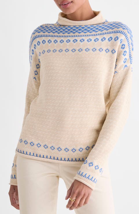 Mock Neck Cotton Sweater