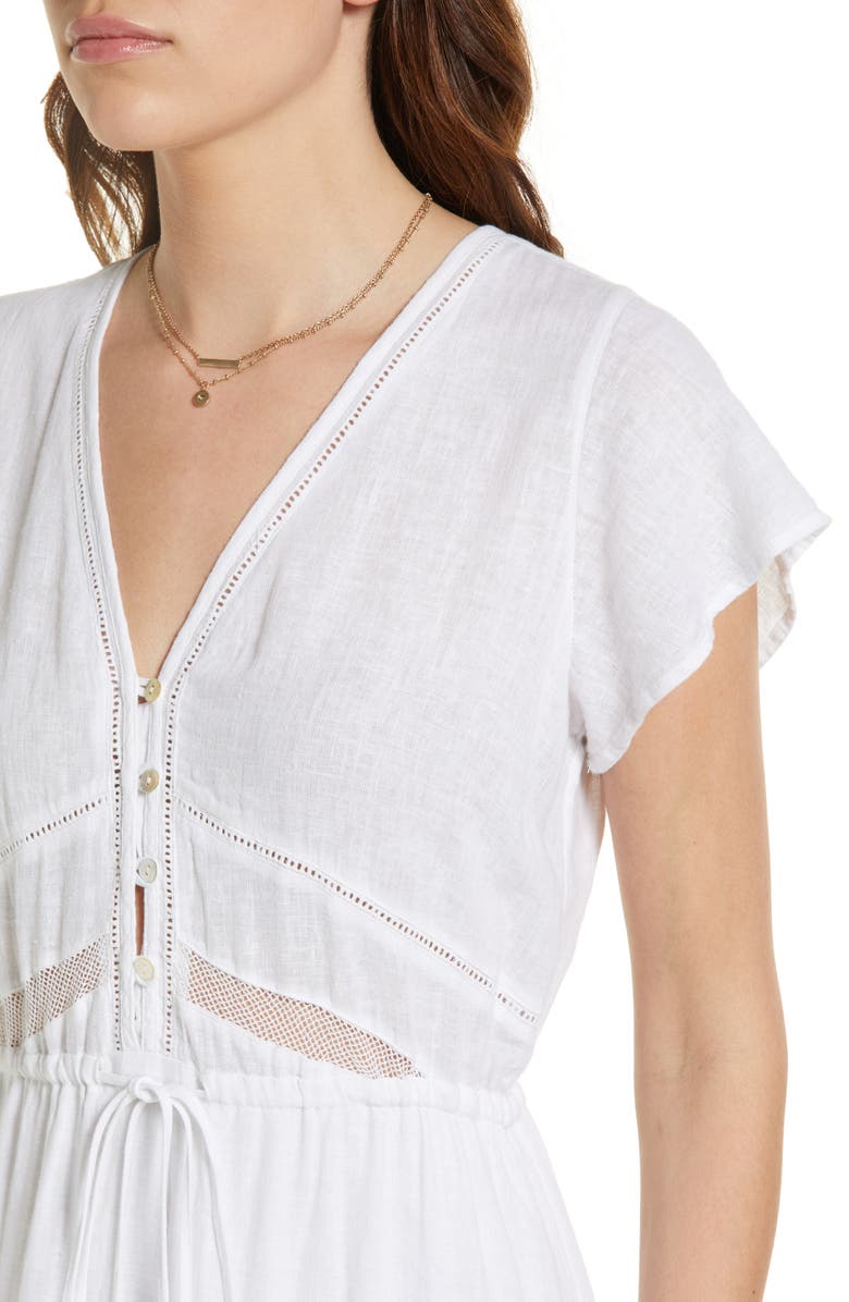 Rails Kiki Tie Front Linen Blend Dress, Alternate, color, 