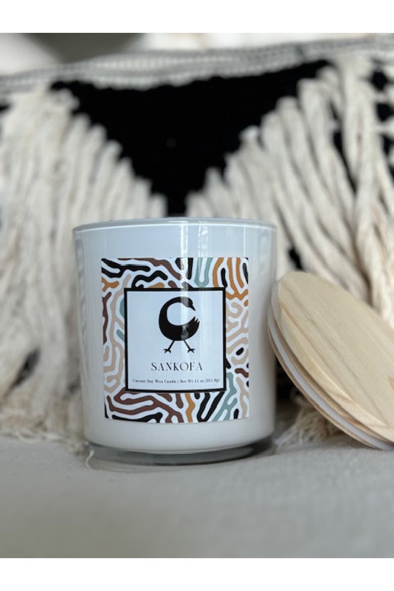 Sankofa Candle 8oz, Alternate, color, White