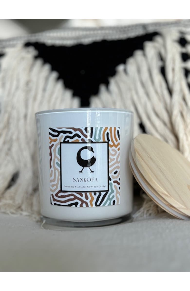 Zansette Home Sankofa Candle 8oz, Alternate, color, White