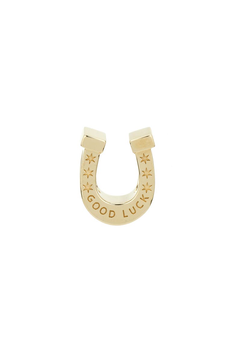 Good Luck Horseshoe Pendant Charm, Alternate, color, YELLOW