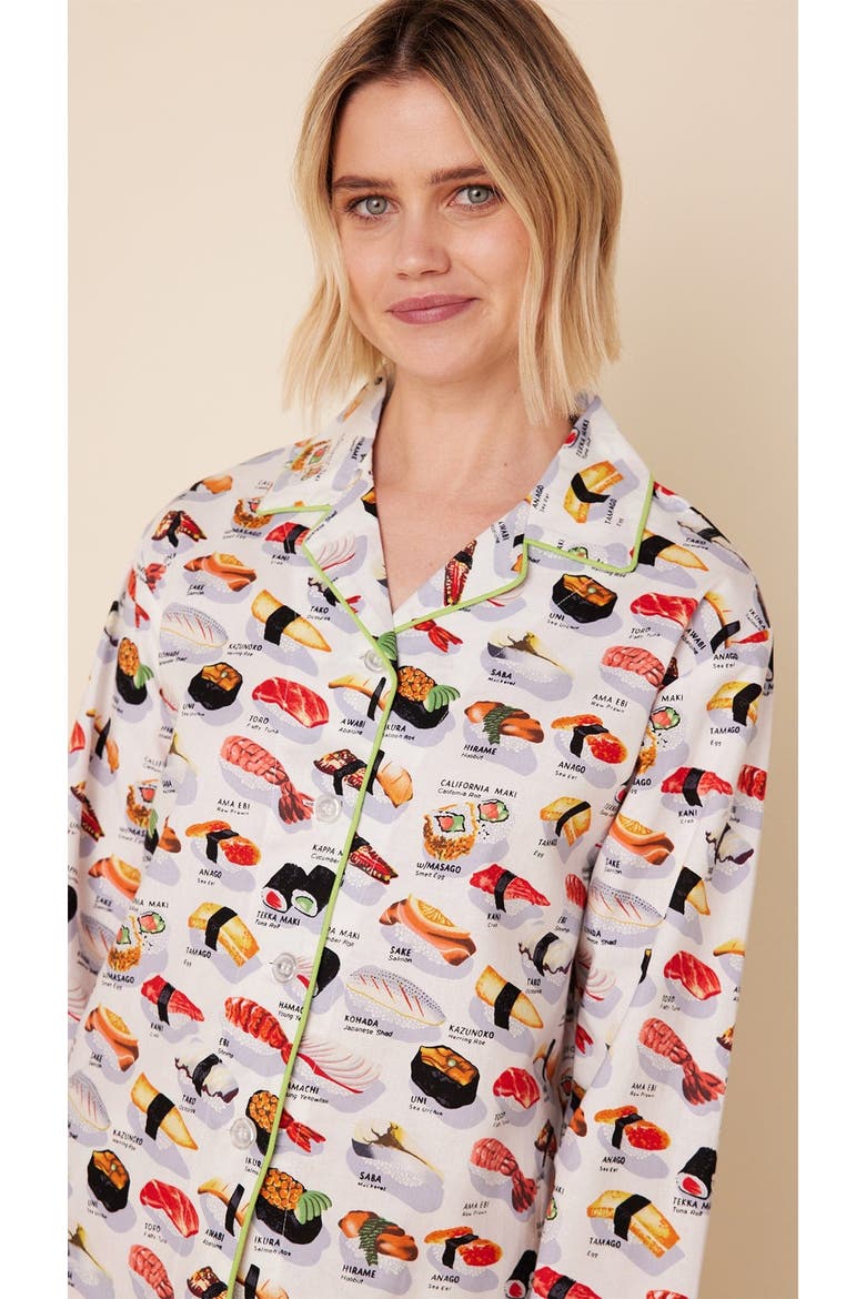 Poplin Pajama Set, Alternate, color, Sushi White