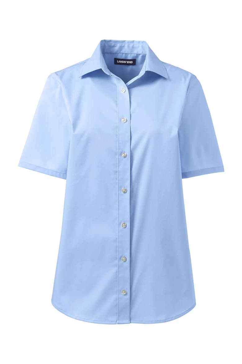 School Uniform  No Gape Short Sleeve Stretch Shirt, Alternate, color, Light Sea Blue