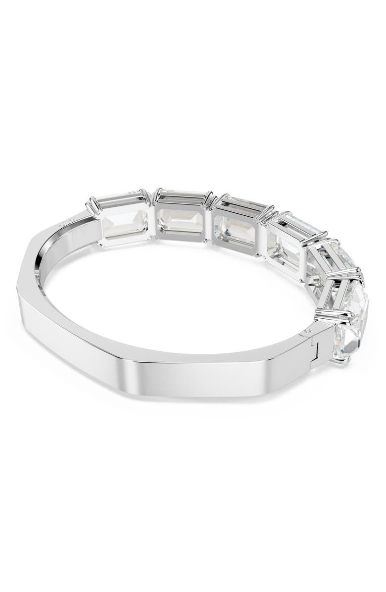 Swarovski Millenia Octagon Crystal Bangle Bracelet, Alternate, color, White/ Silver