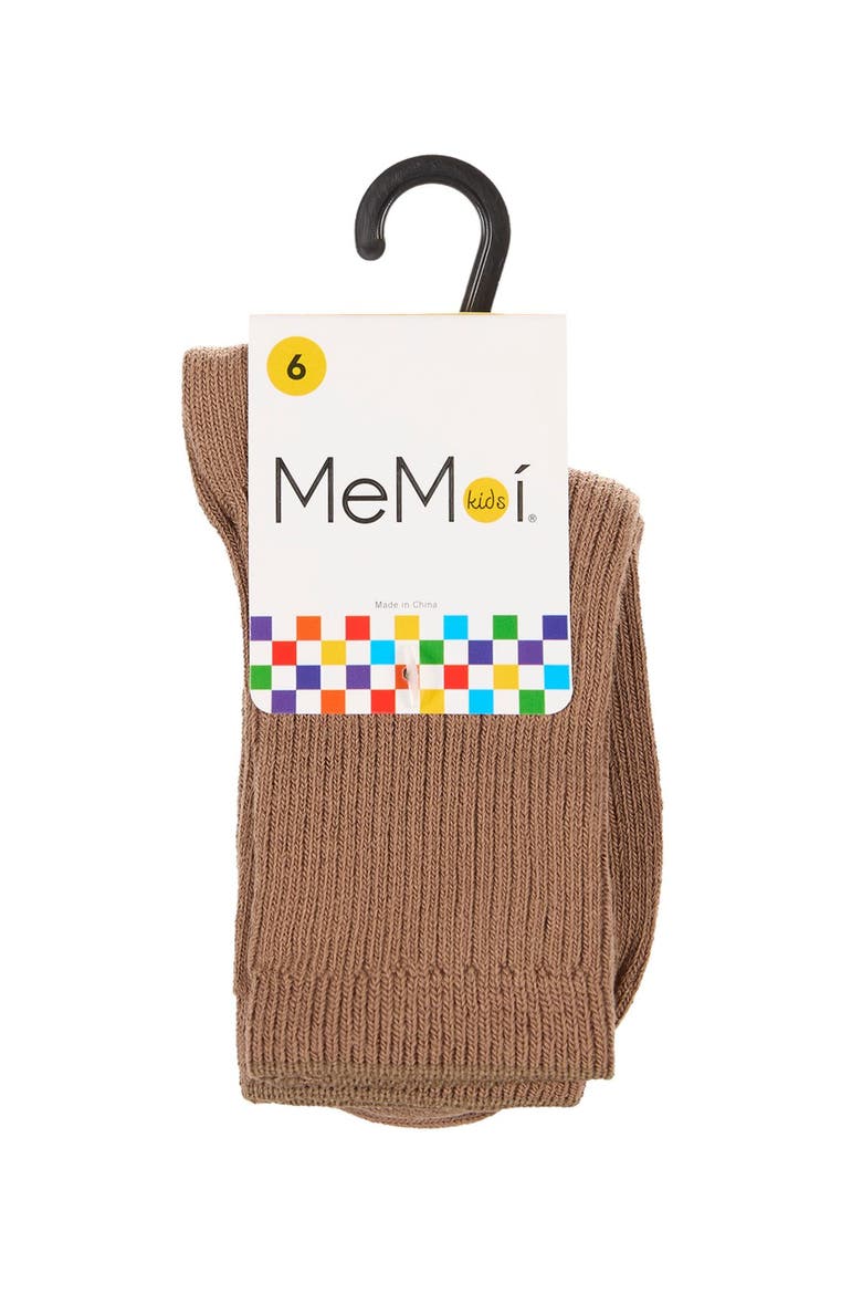 Ribbed Rich Crew Socks, Alternate, color, Toasted Almond