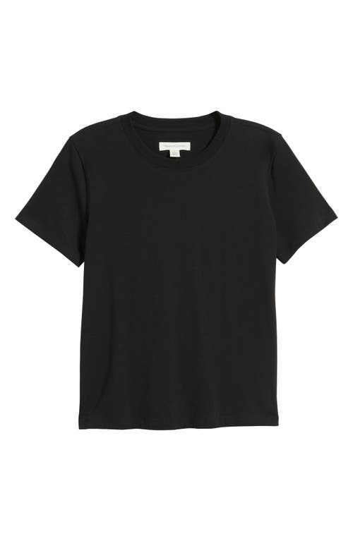 Treasure & Bond Short Sleeve Crewneck Sweater In Black