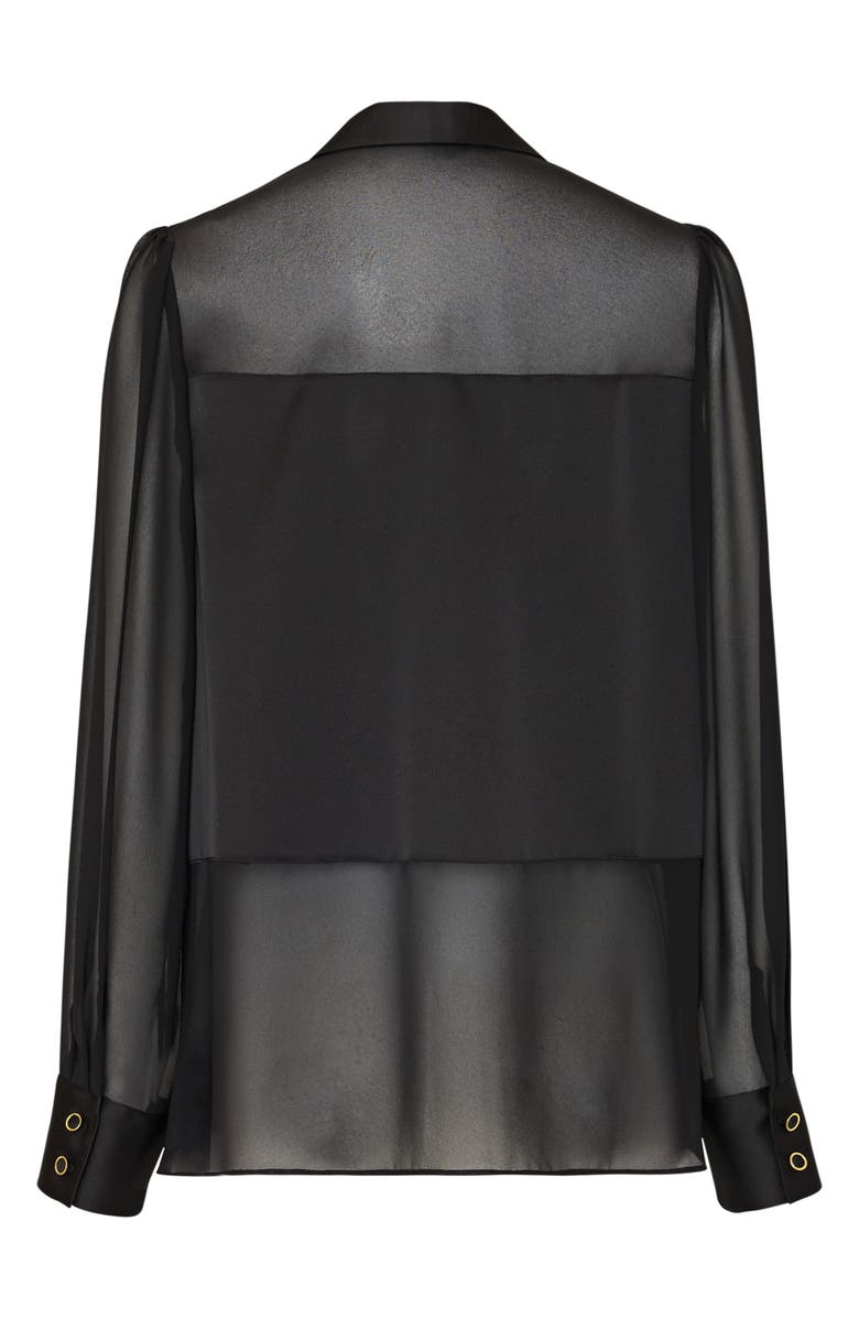 Milly Andy Semisheer Satin Button-Up Top, Alternate, color, 