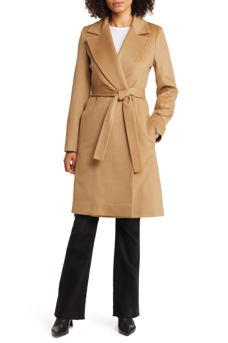 Wool Wrap Coat, Main, color, CAMEL