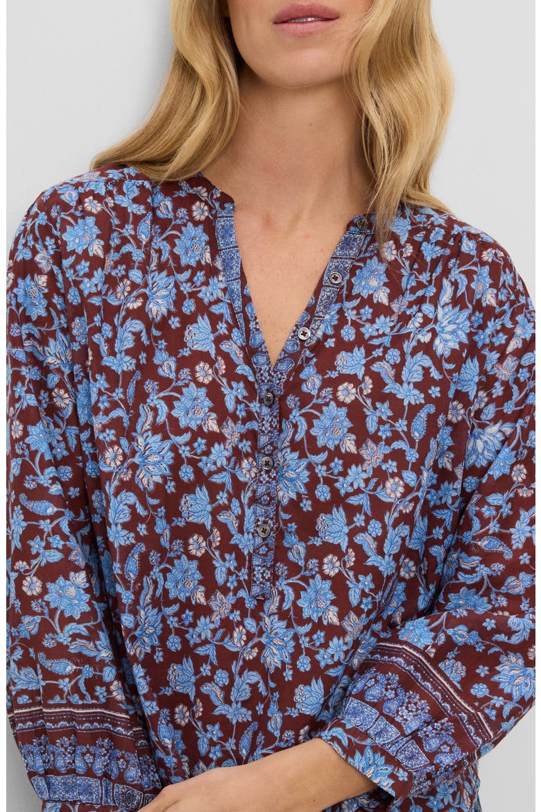 Katarina Print Top, Alternate, color, SKY BORDER PRINT
