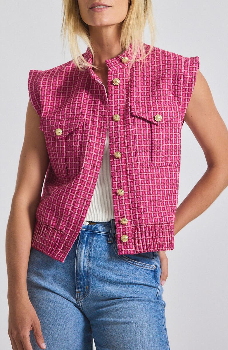 Derek Lam 10 Crosby Namira Cotton Blend Tweed Vest, Main, color, 