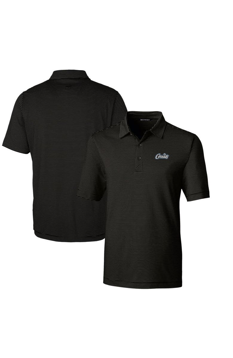 Cutter & Buck Men's Cutter & Buck Black UCF Knights Citronaut Forge Pencil Stripe Stretch Polo, Main, color,