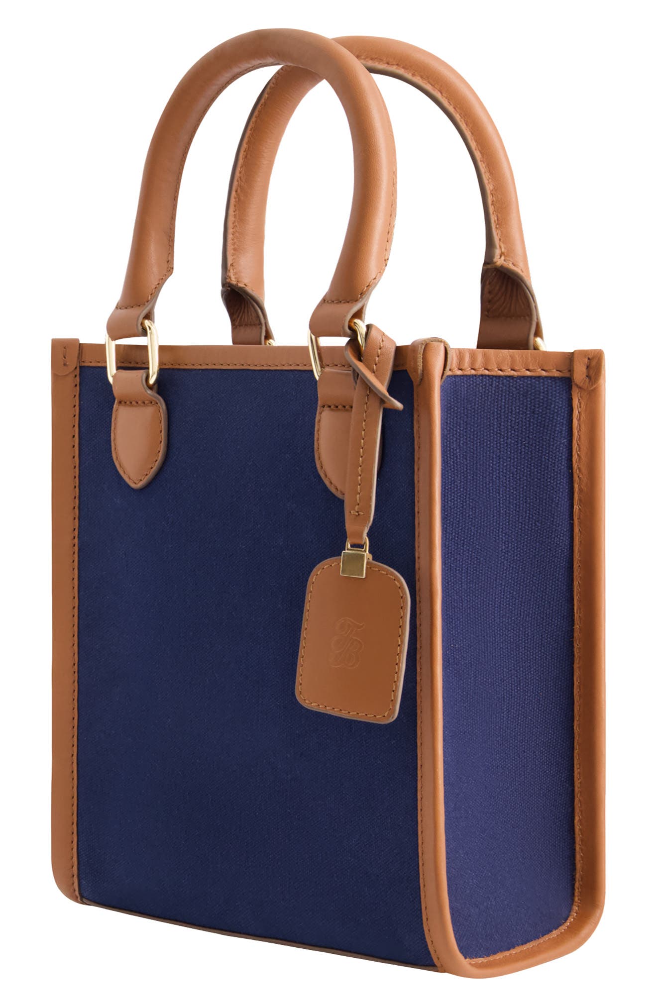 Tommy Bahama Canvas & Leather Trim North/South Tote Bag, Alternate, color, Navy/ Tan