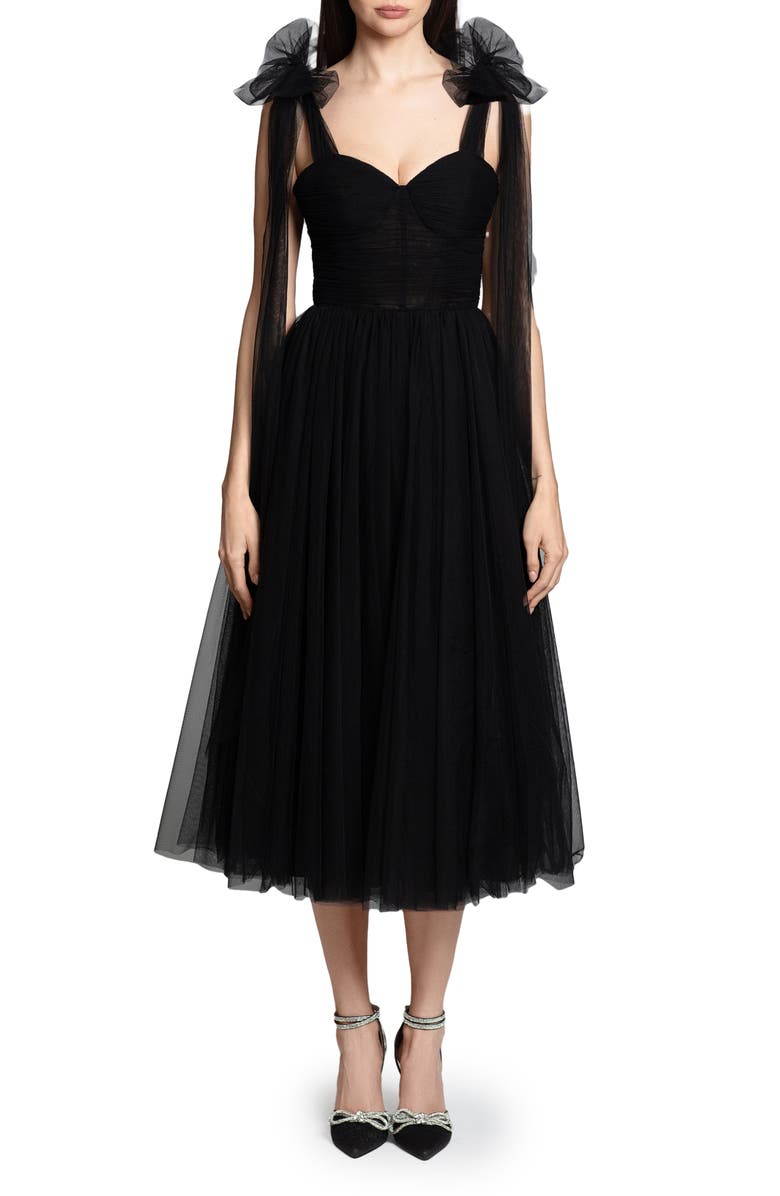 Ghrail Bowery Tulle Cocktail Dress, Main, color, Black