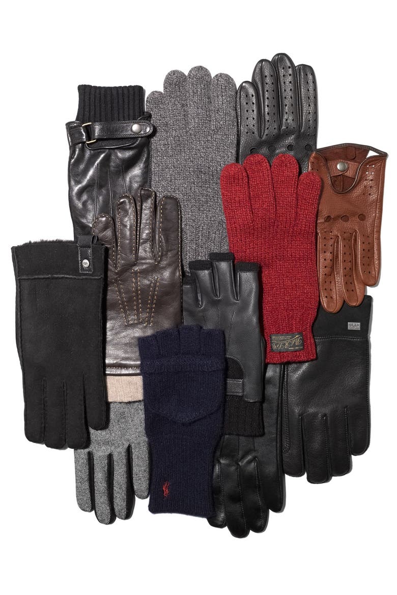 Nappa Leather Gloves, Alternate, color, BLACK