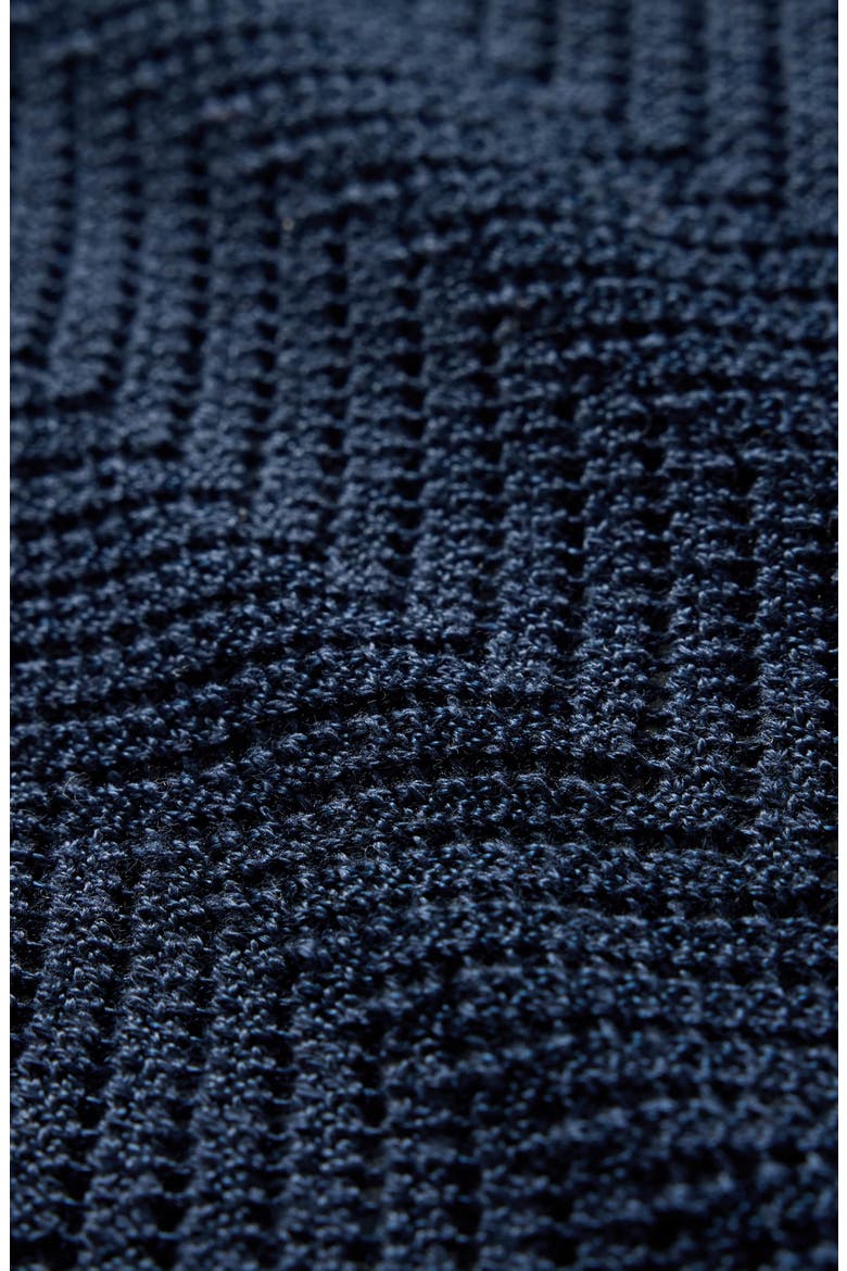 Ginsberg Herringbone Cotton Blend Sweater, Alternate, color, DEEP BLUE