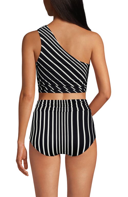 LANDS' END LANDS' END DD-CUP RUCHED ONE SHOULDER TANKINI TOP