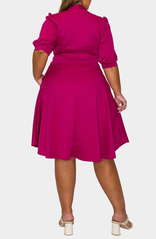 L I V D Carina Donna Fit & Flare Midi Dress In Purple