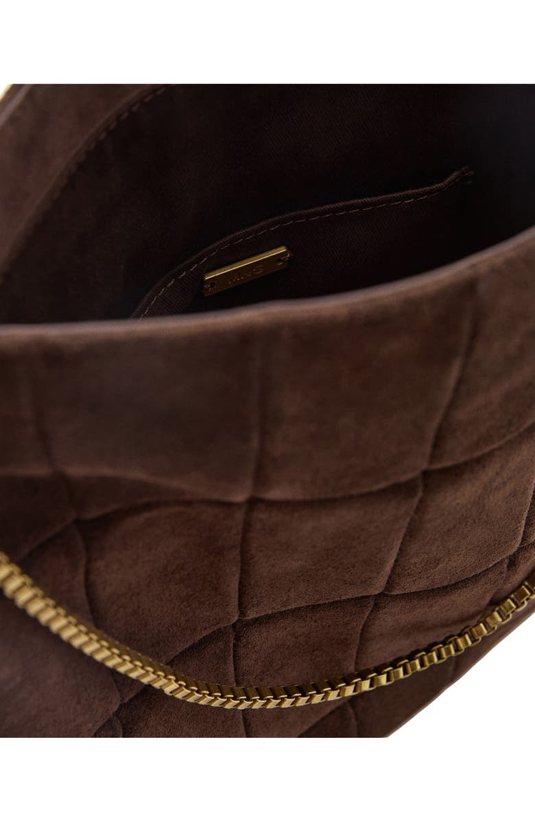 MANGO Quilted Suede Shoulder Bag, Alternate, color,