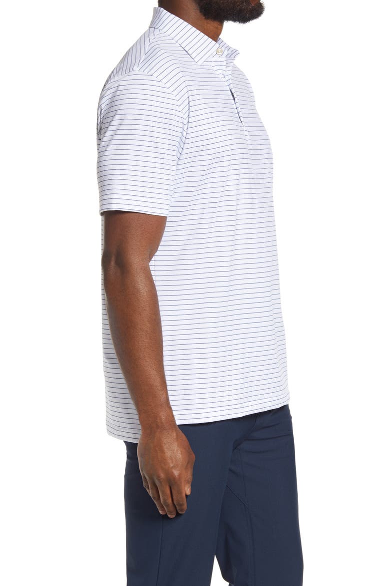 Crafty Pinstripe Performance Polo, Alternate, color, WHITE