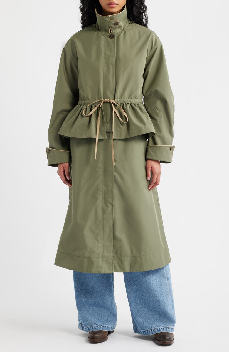 Damson Madder Myrtle Water Repellent Convertible Trench Coat, Alternate, color, Sage