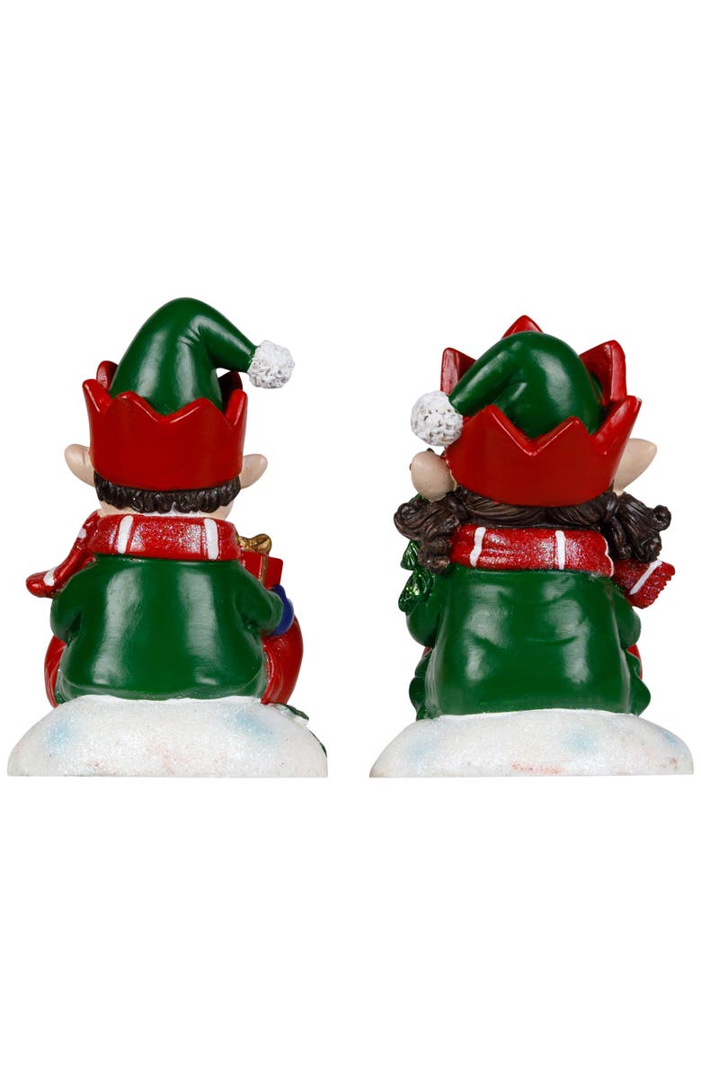 Northlight Festive Elves Christmas Stocking Holders - 5" - Set of 2, Alternate, color, Red
