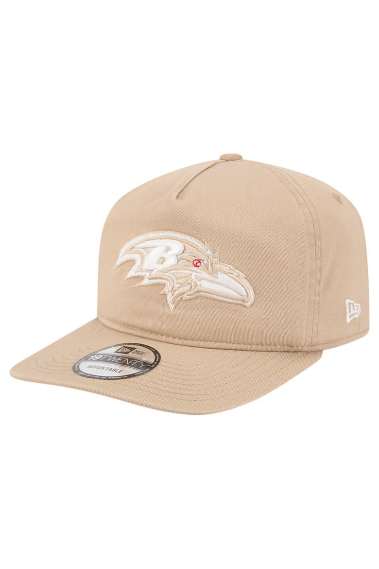 Men's New Era Tan Baltimore Ravens 19TWENTY Adjustable Hat, Main, color, Tan