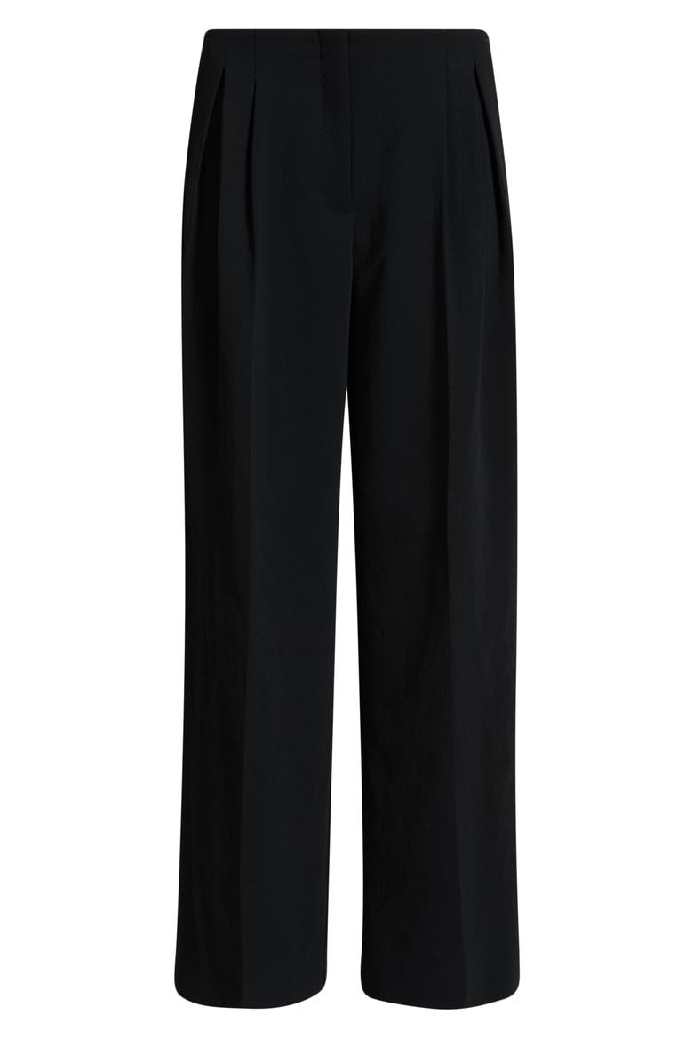 Curator Crepe Pleated Trousers, Main, color, BLACK
