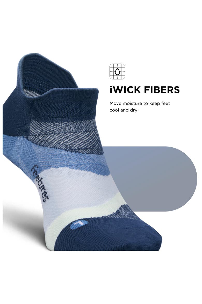 Elite Ultra Light Cushion Ankle Socks  Sport Sock with Targeted Compression, Alternate, color, Blue Wave