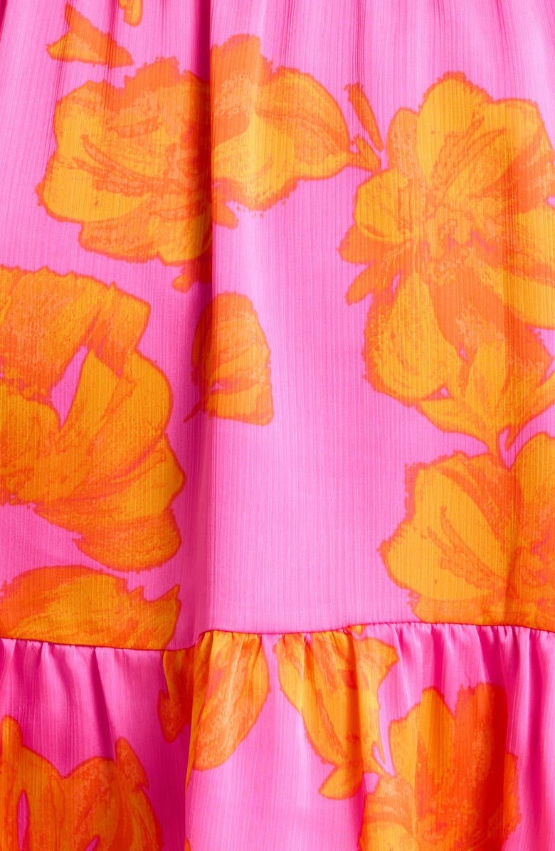 SUGARLIPS Pacey Floral Paxton Balloon Sleeve Minidress, Alternate, color, Neon-Orange