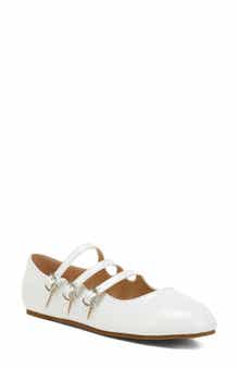 Macarina Triple Strap Mary Jane Flat