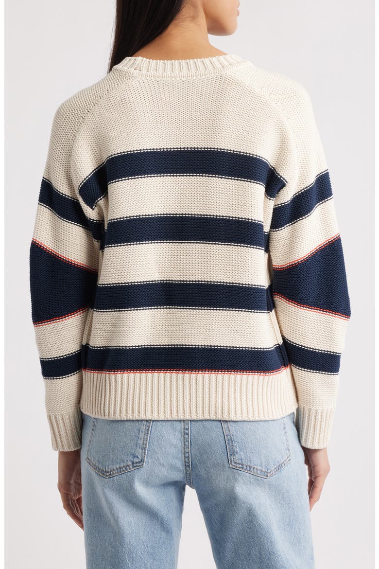 Angle Stripe Sweater, Alternate, color, NATURAL/ NAVY