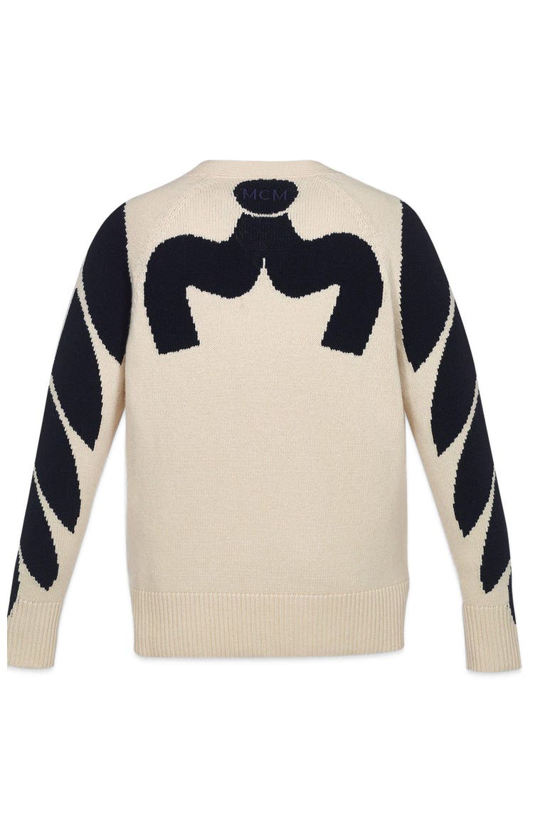 Intarsia Laurel Cardigan, Alternate, color, white