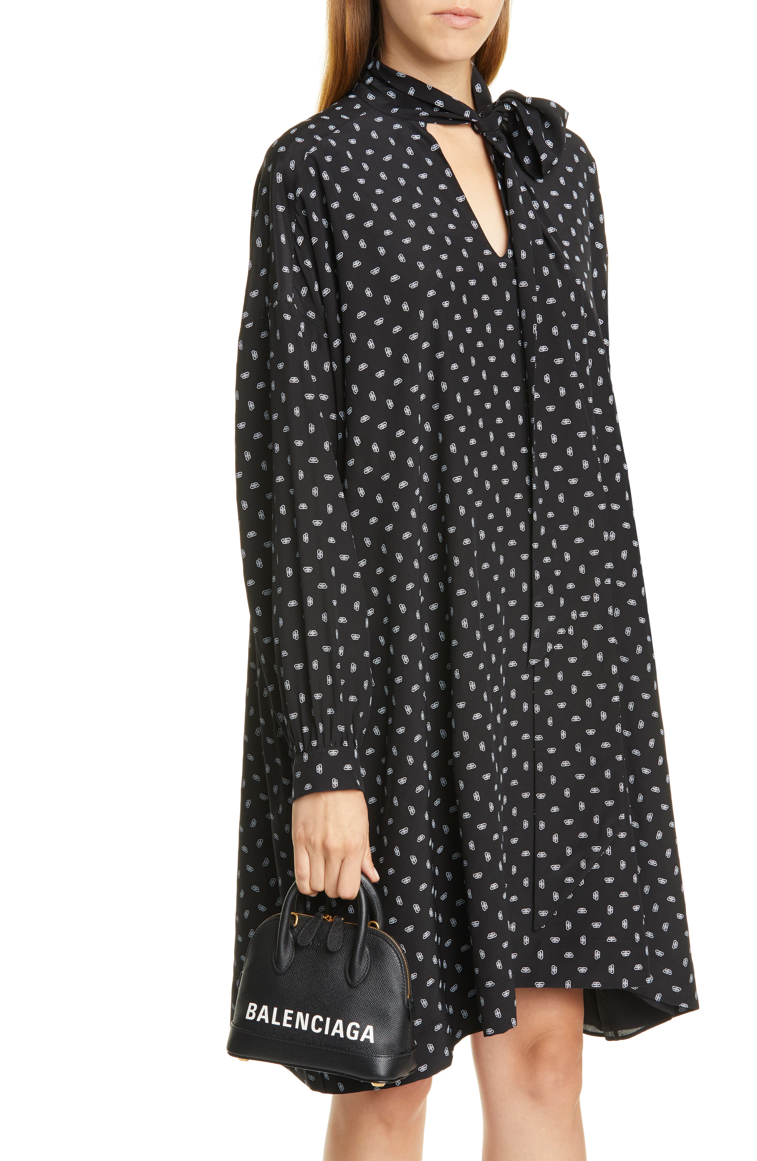 Balenciaga Extra Extra Small Ville Calfskin Top Handle Dome Satchel, Alternate, color, 