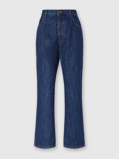 Five-pocket Mid-rise Denim Pants