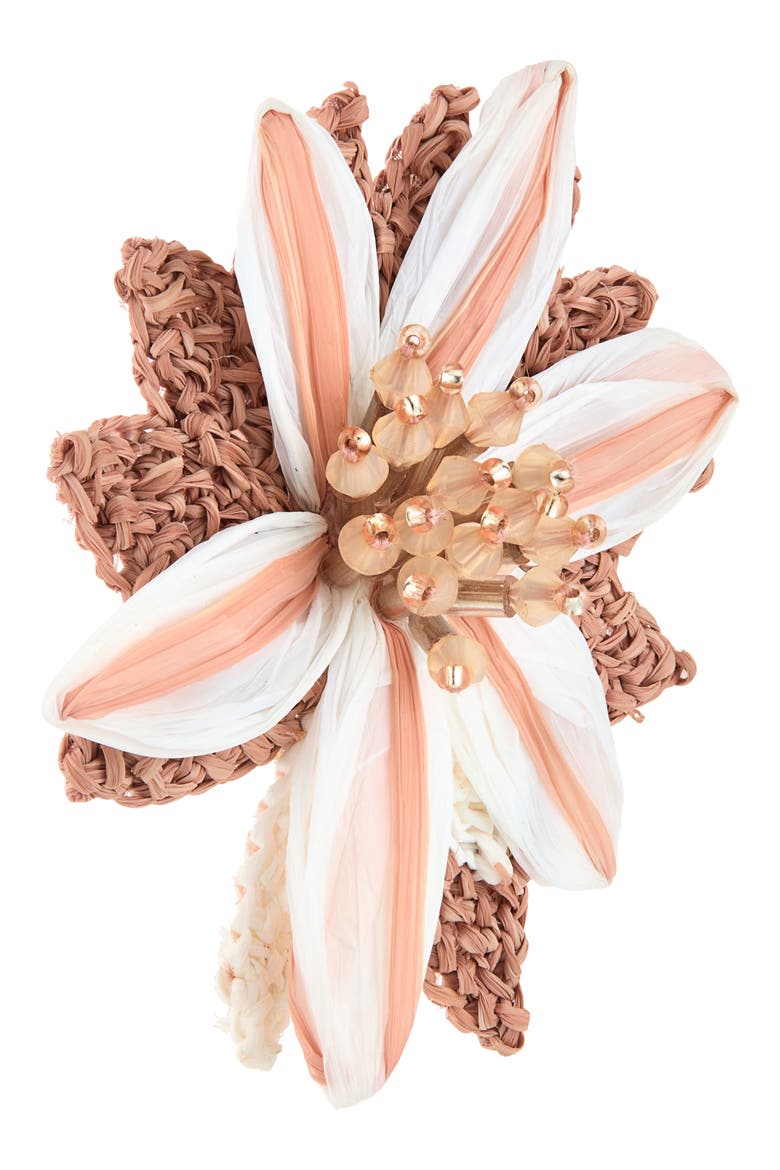 Beaded Lily Earrings, Alternate, color, PEACH