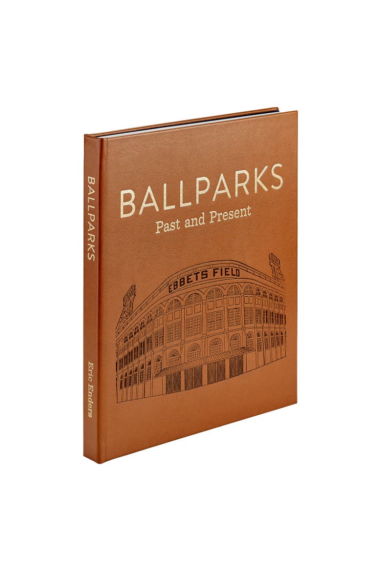 Ballparks Past and Present Leather Coffee Table Book, Alternate, color, Beige