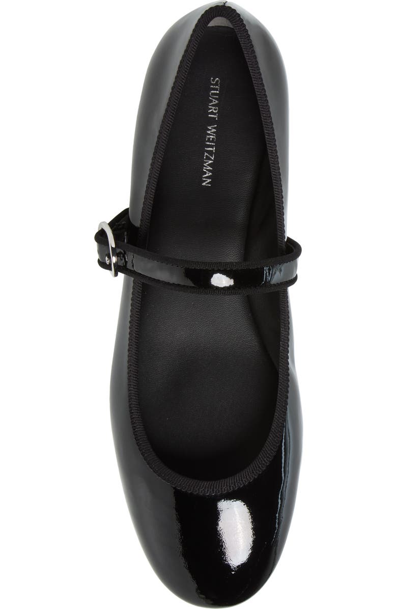 Stuart Weitzman Alice Mary Jane Flat, Alternate, color, Black Patent