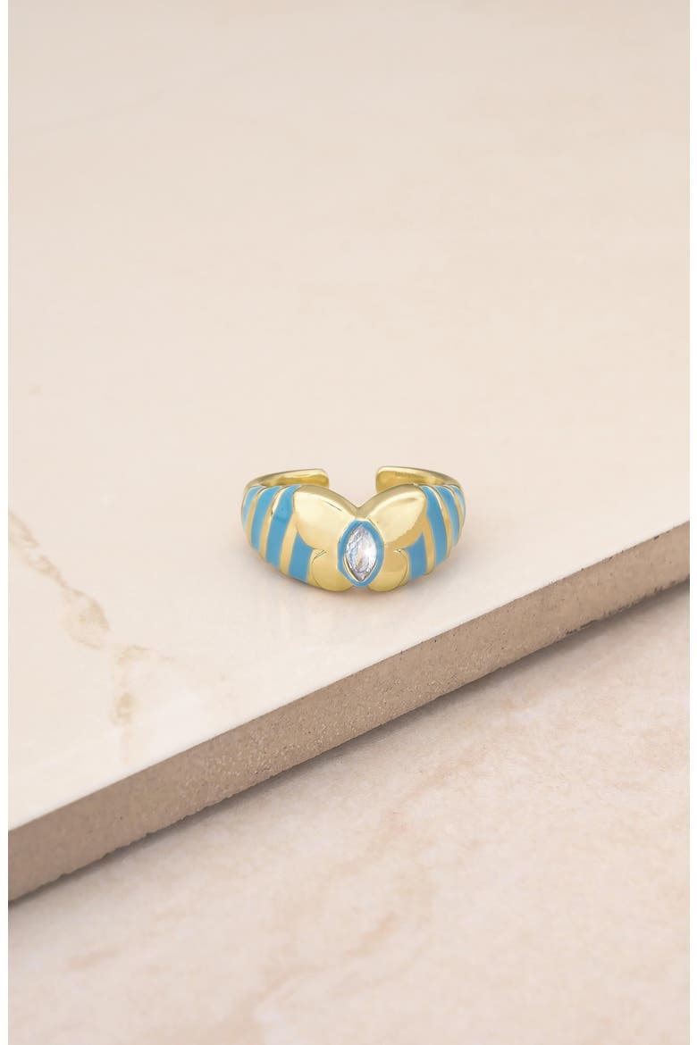 Butterfly Enamel Ring, Alternate, color, GOLD