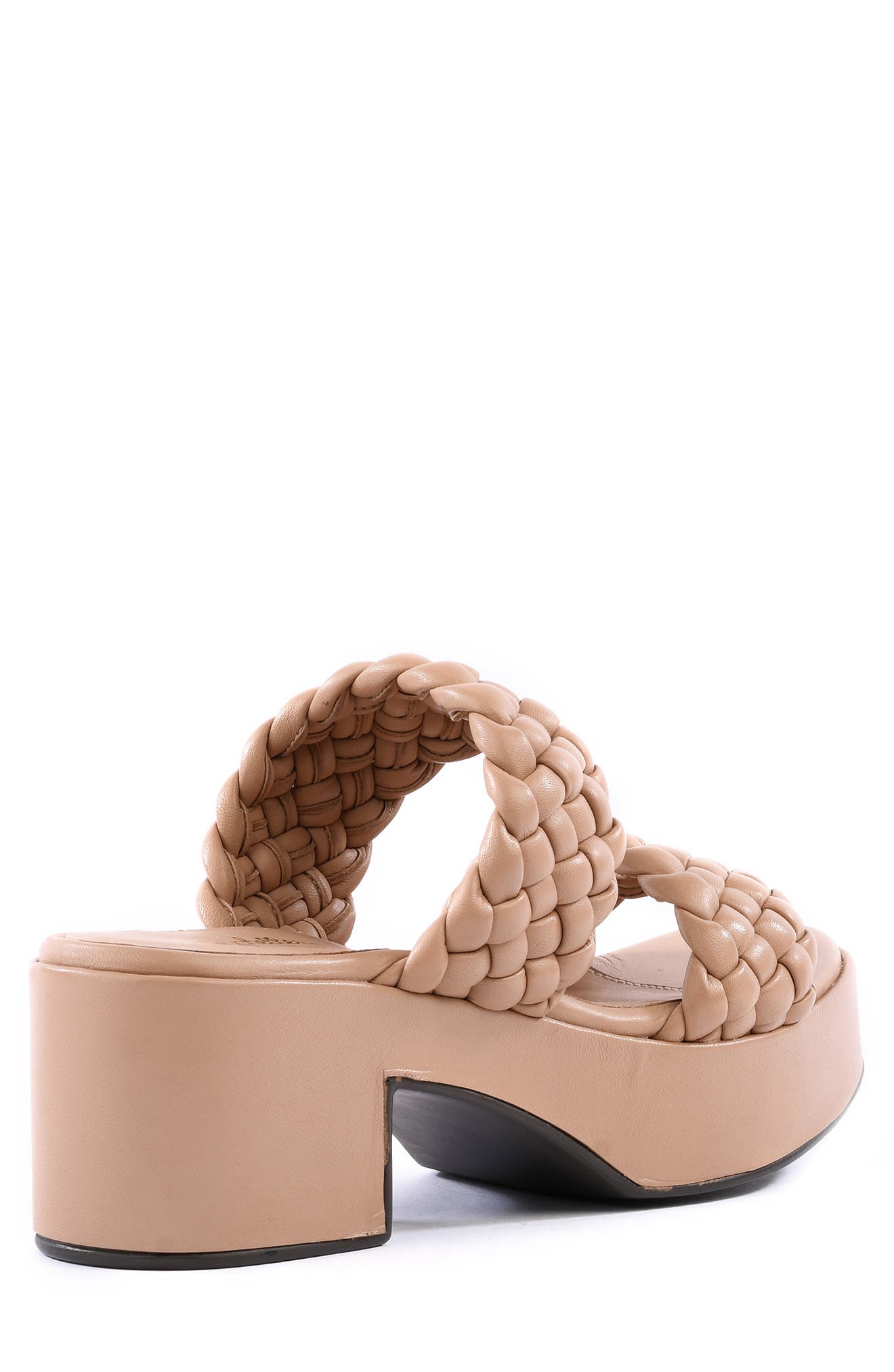 Woven Slide Sandal, Alternate, color, VACCHETTA LEATHER